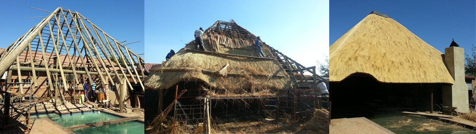 Building of new thatch roof
